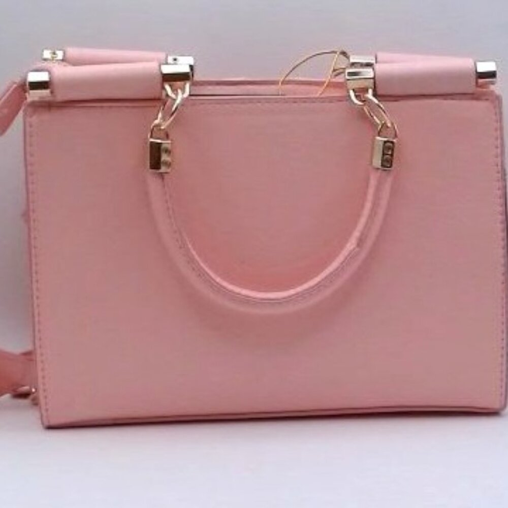 NWT Beautiful Pink Quilted Satchel Bag with Card Holder - Picture 4 of 7